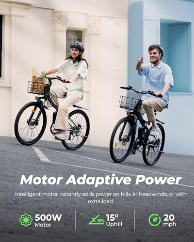 Folding Electric Bike for Adults 500W with Full Suspension, 7-Speed, 26" D95919