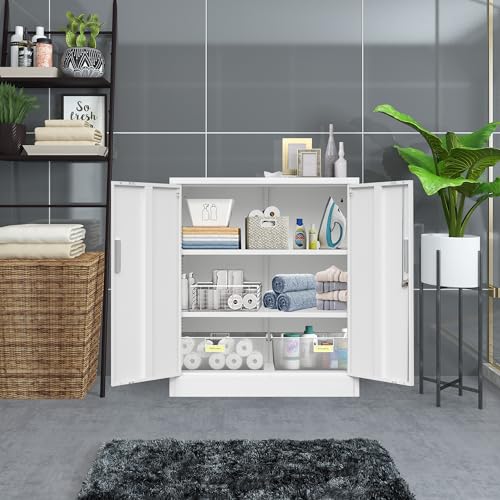 Locking Metal Storage Cabinet with Shelves and Doors L888