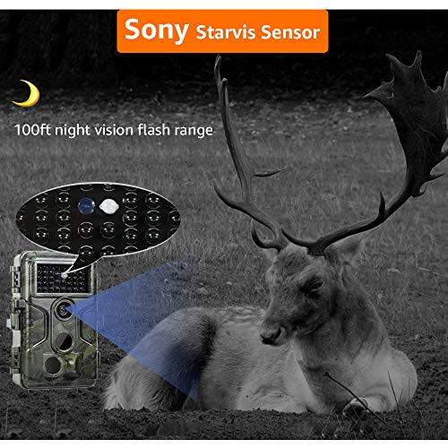 Trail Camera, 64MP 1296p, No Glow Night Vision, Motion Activated Waterproof B8160