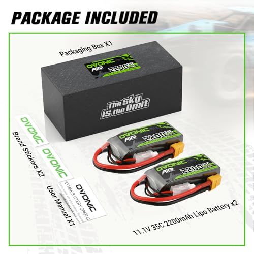 3S Lipo Battery 2200mAh 11.1V with XT60 Connector for RC Drone (2pcs) I3770