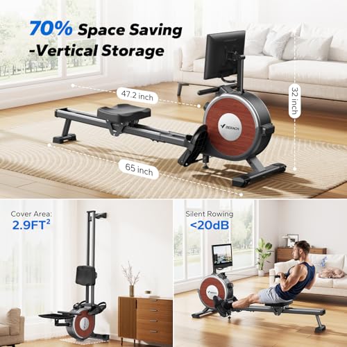 Magnetic Rowing Machine for Home, 16 Levels, Quiet Resistance, 350lbs Capacity D864861