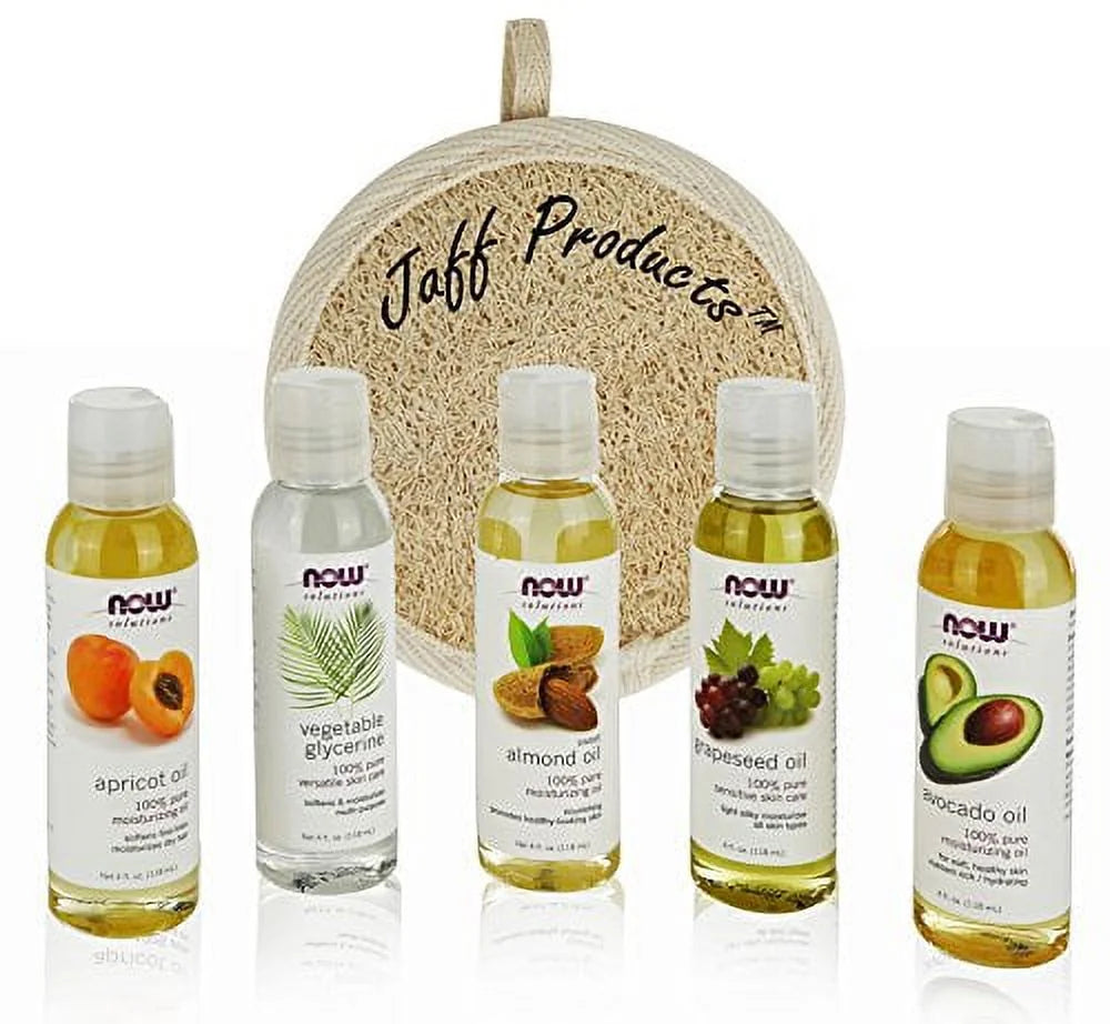 Carrier Oil Gift Set - Almond, Grapeseed, Avocado, Apricot & Vegetable Glycerine, 4 Oz Each L1331