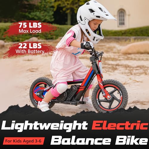 Electric Dirt Bike for Kids Aged 3-6, 170W Motor, 24V Battery, 12IN Tires M30914