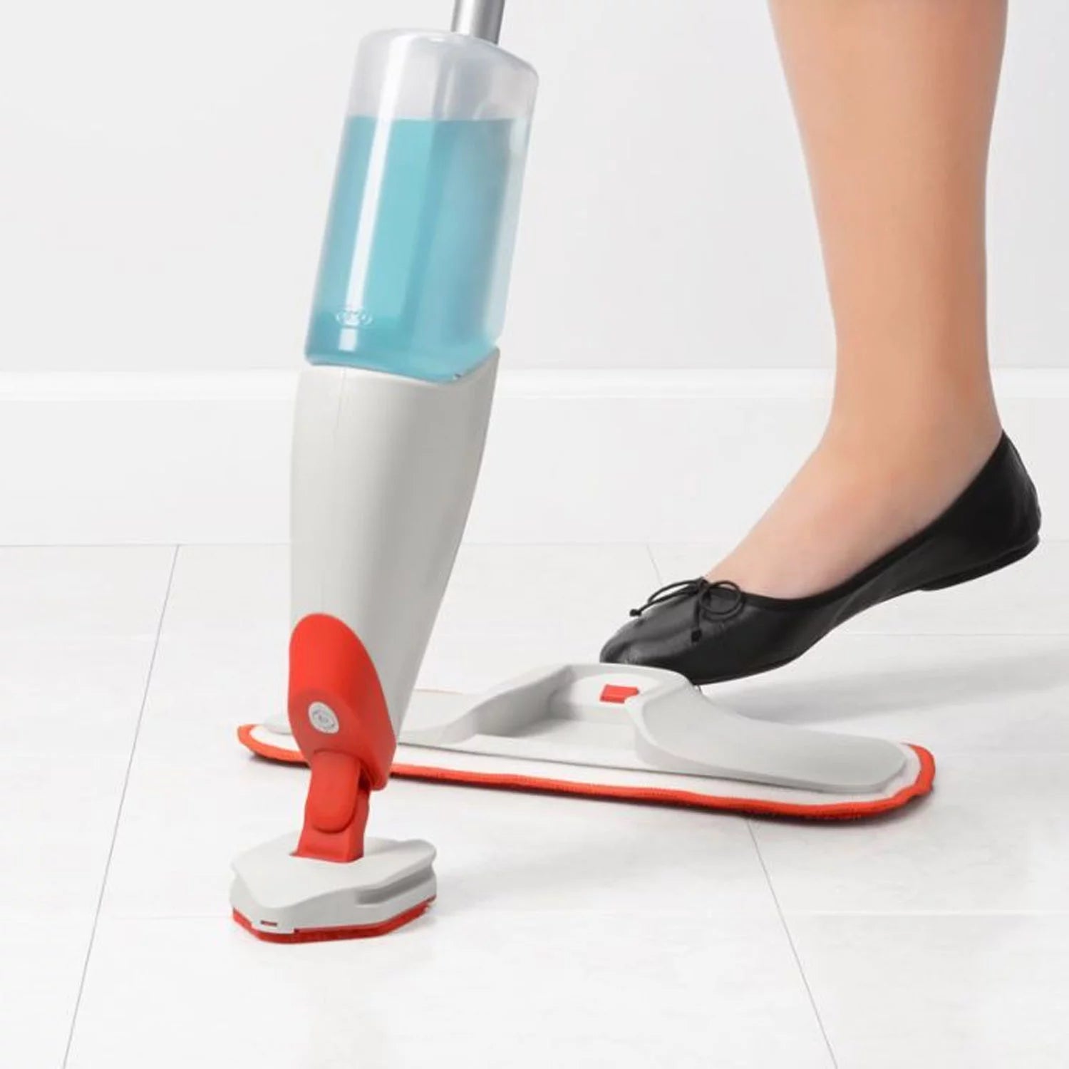 Refillable Wet Floor Spray Mop with Slide Out Scrubber P9063