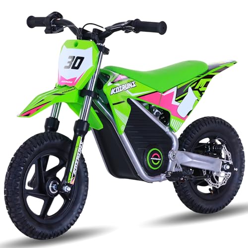 Electric Dirt Bike for Kids Aged 4-8, 350W Brushless Motor, 14'' Off-Road Tires, Blue J66927