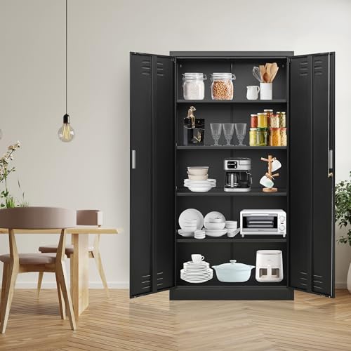 Metal Storage Cabinet with Adjustable Shelves, White W537131