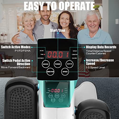 Under Desk Elliptical, Electric Leg Exerciser for Seniors Adults, Quiet Portable Seated Foot Pedal with Remote Control G7774