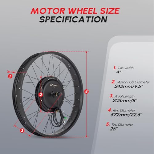 Electric Bike Conversion Kit 48V 1000W 26 Inch Fat Front Wheel Hub Motor J755