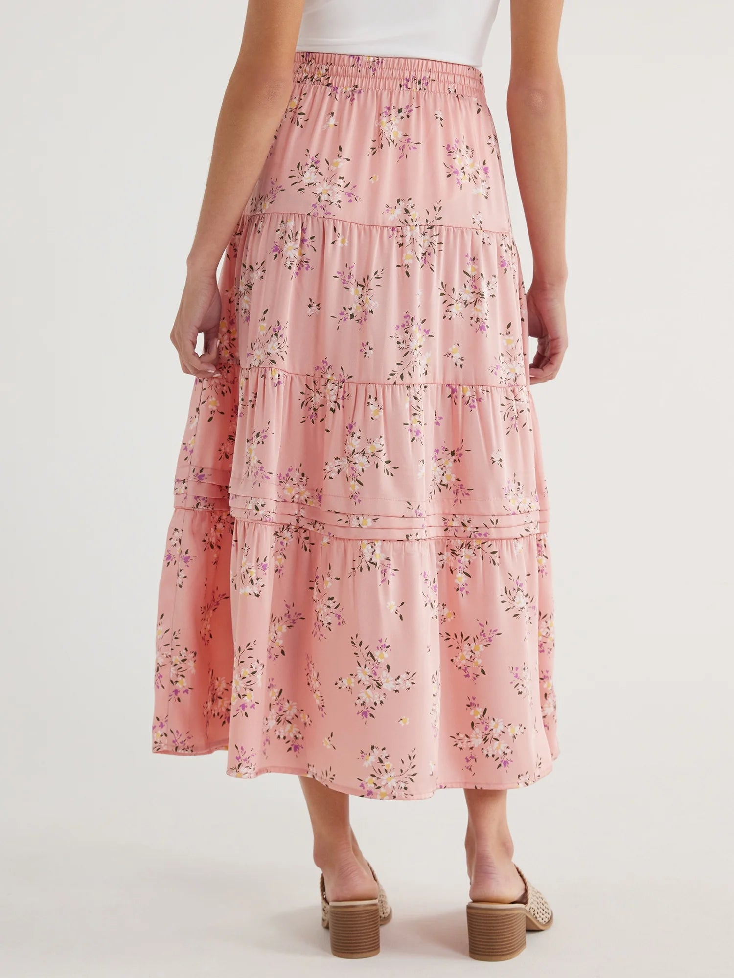 Women's Tiered Maxi Skirt with Elastic Waistband L719
