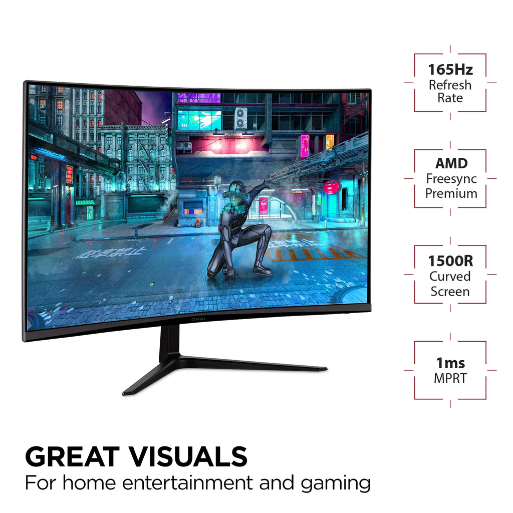 32 Inch Curved 1080p 165Hz Gaming Monitor with FreeSync and Eye Care K274