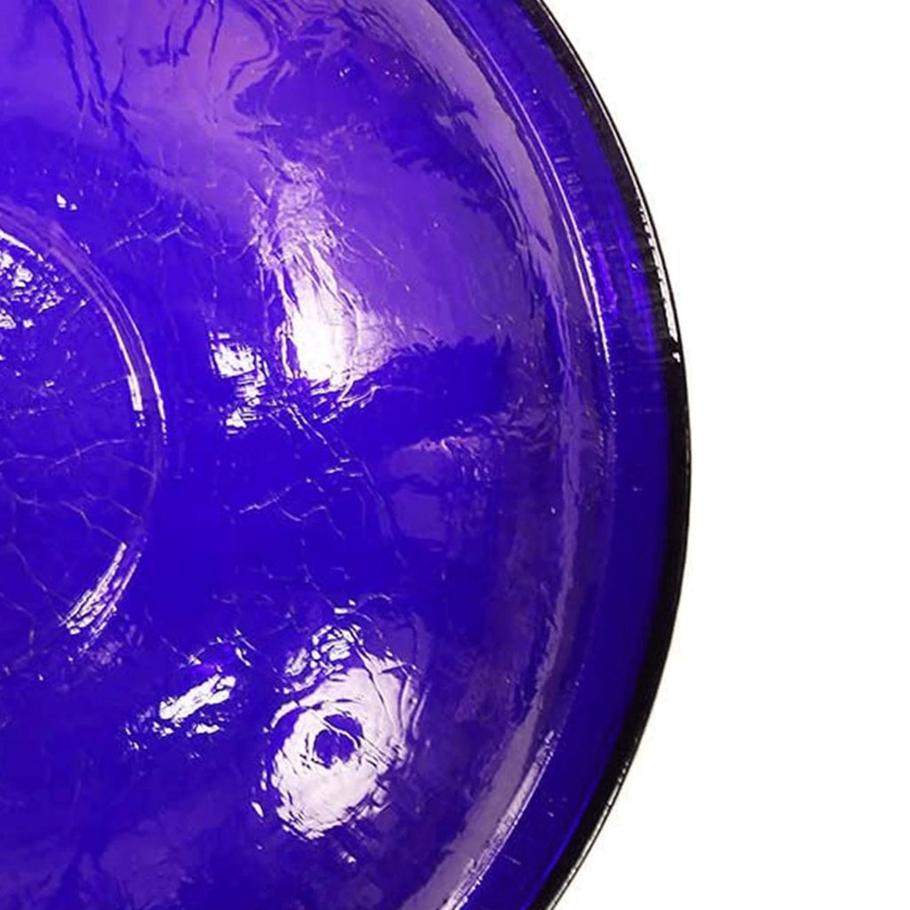 Crackle Glass Bowl and Birdbath Decoration, Cobalt Blue G480866
