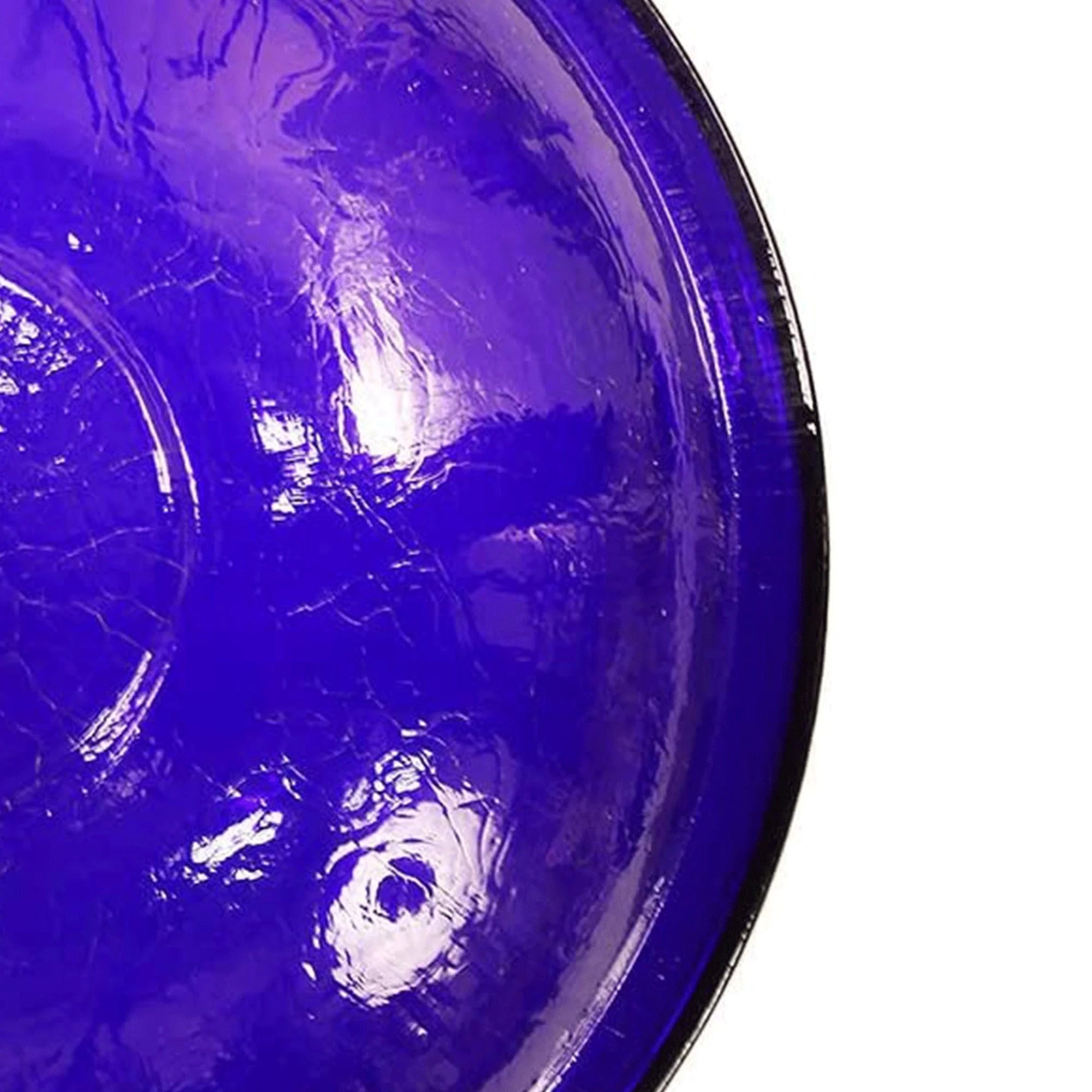 Crackle Glass Bowl and Birdbath Decoration, Cobalt Blue G480866