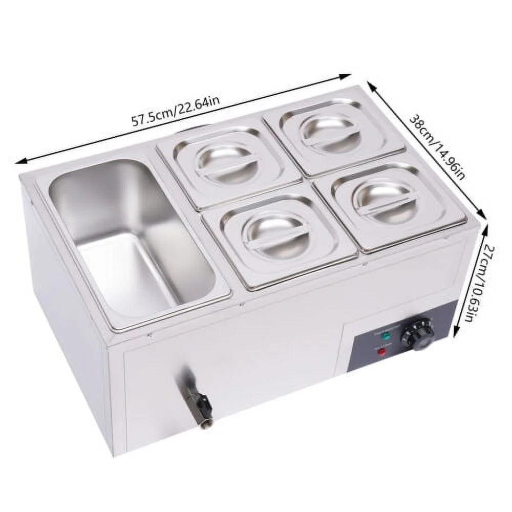 Stainless Steel Electric Food Warmer with 5 Pans B639802