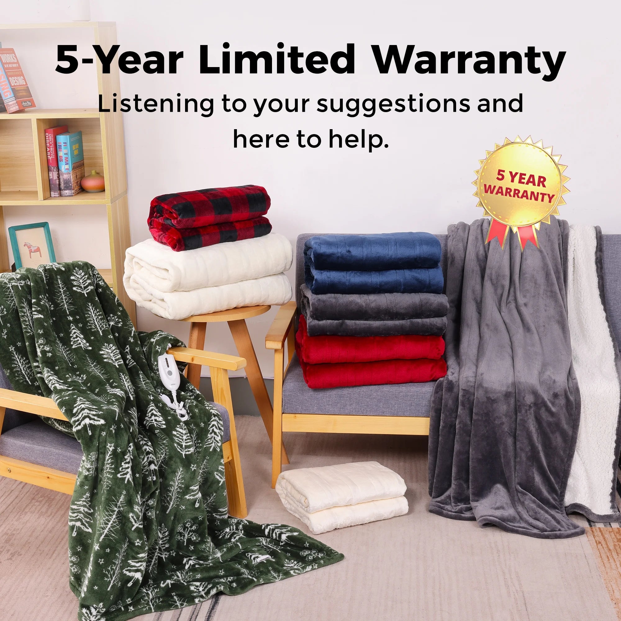 Heated Throw Blanket with Auto Shutoff, Machine Washable L812