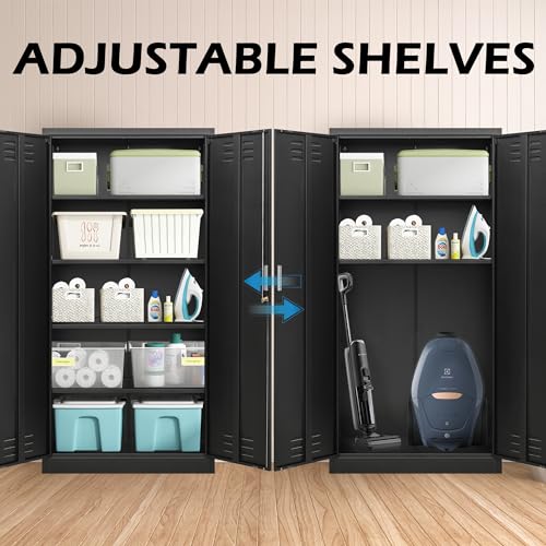 Metal Storage Cabinet with Adjustable Shelves, White W537131
