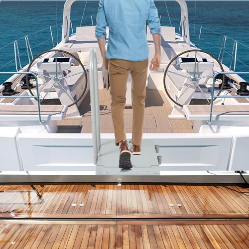 Boat Boarding Platform with Handrail and Folding Dock Step A57156