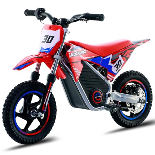 Electric Dirt Bike for Kids Aged 4-8, 350W Brushless Motor, 14'' Off-Road Tires, Blue J66927