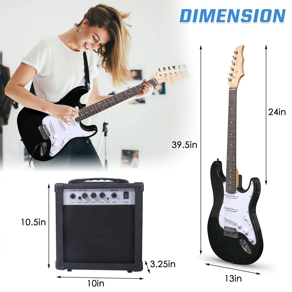 39 Inch Electric Guitar Starter Kit with Amplifier and Accessories R33923