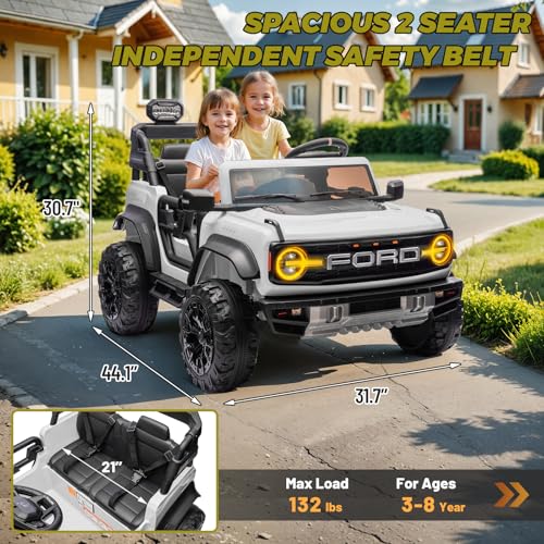 2 Seater Ride On Car for Kids, 24v Electric Truck with Remote Control, Blue O82727