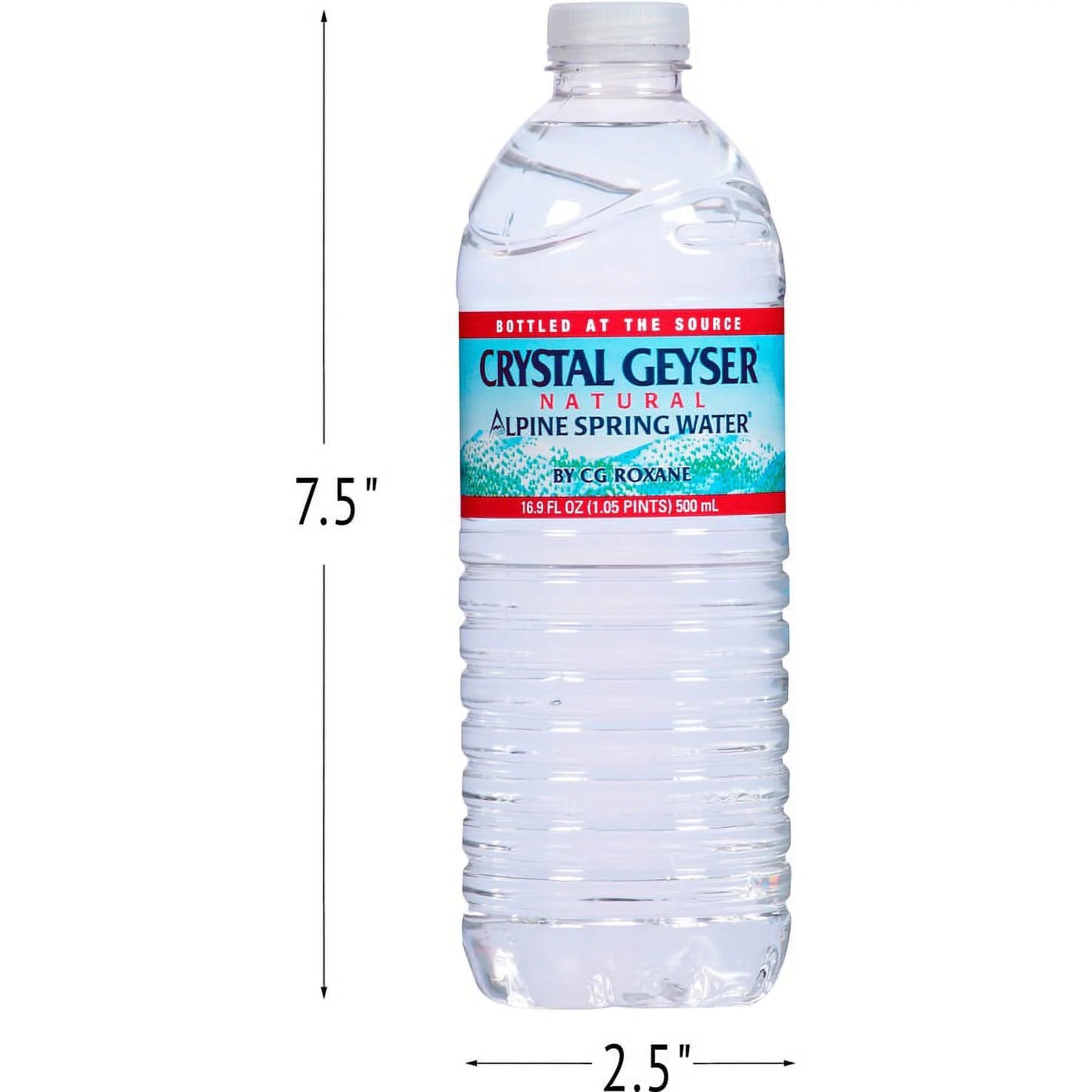 Natural Alpine Spring Water, 16.9 oz Bottle, 24 Pack X458
