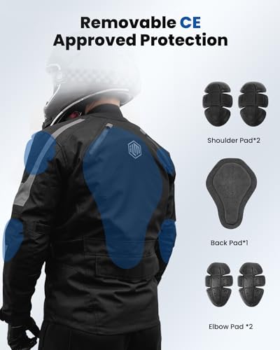 Motorcycle Jacket Adventure Riding Armored Airflow Waterproof I32416