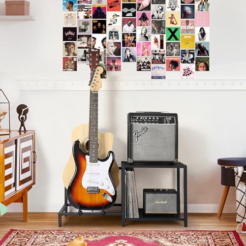 Guitar Rack, 3-Piece Floor Stand with Amp Support, Adjustable Holder for Multiple Instruments X487178