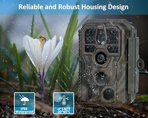 Trail Camera, 64MP 1296p, Night Vision, Motion Activated, Waterproof S1370