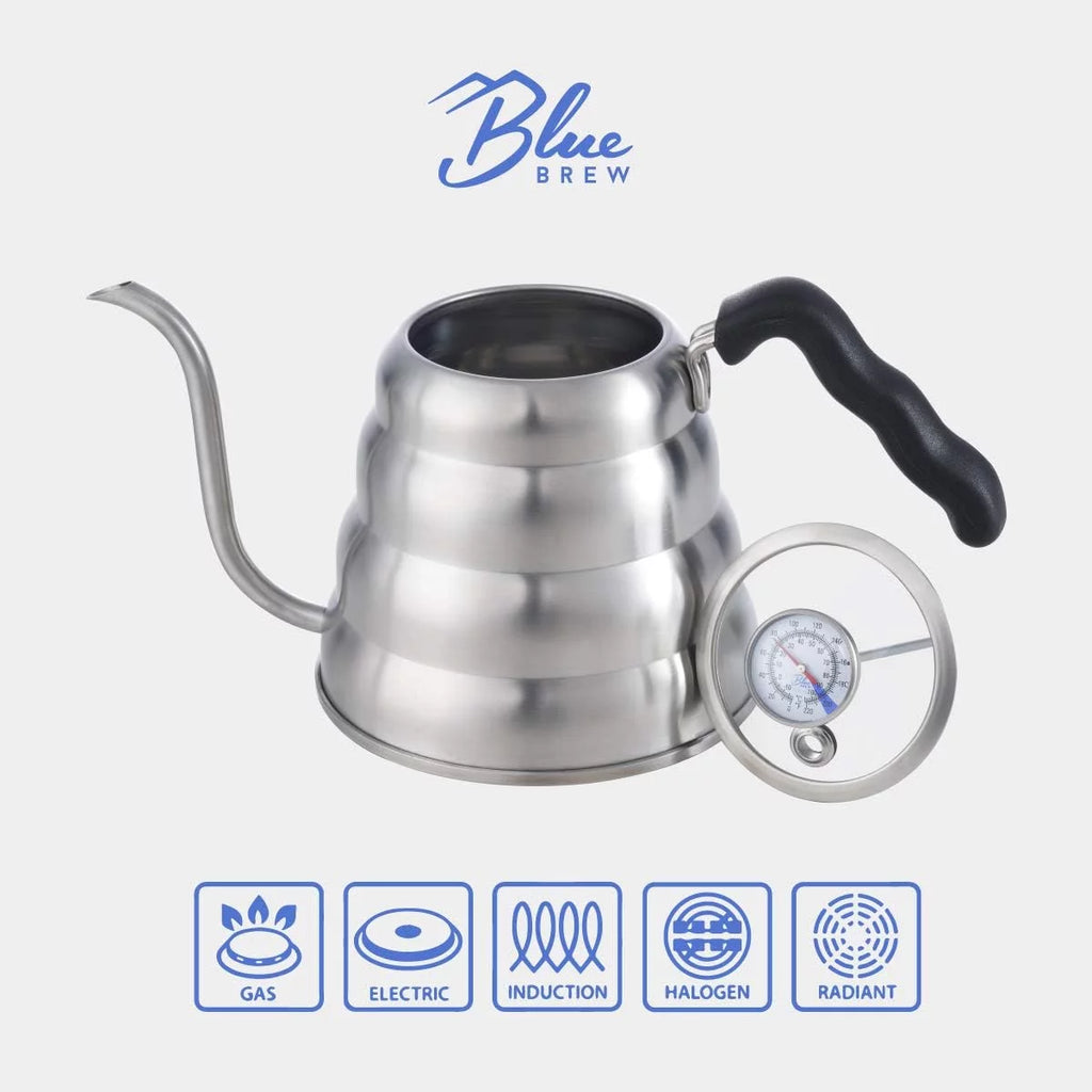 Gooseneck Kettle with Thermometer, 40 oz Stainless Steel for Coffee and Tea S393