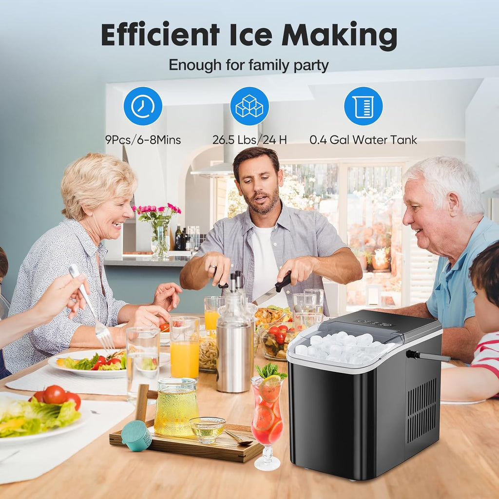Ice Maker Countertop, Portable Mini Ice Machine, Self-Cleaning, 2 Ice Sizes R31547