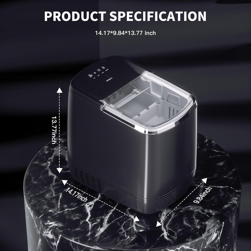 Countertop Ice Maker, 3.5 Minutes Fast, Auto-Cleaning, Portable with Basket and Scoop X933