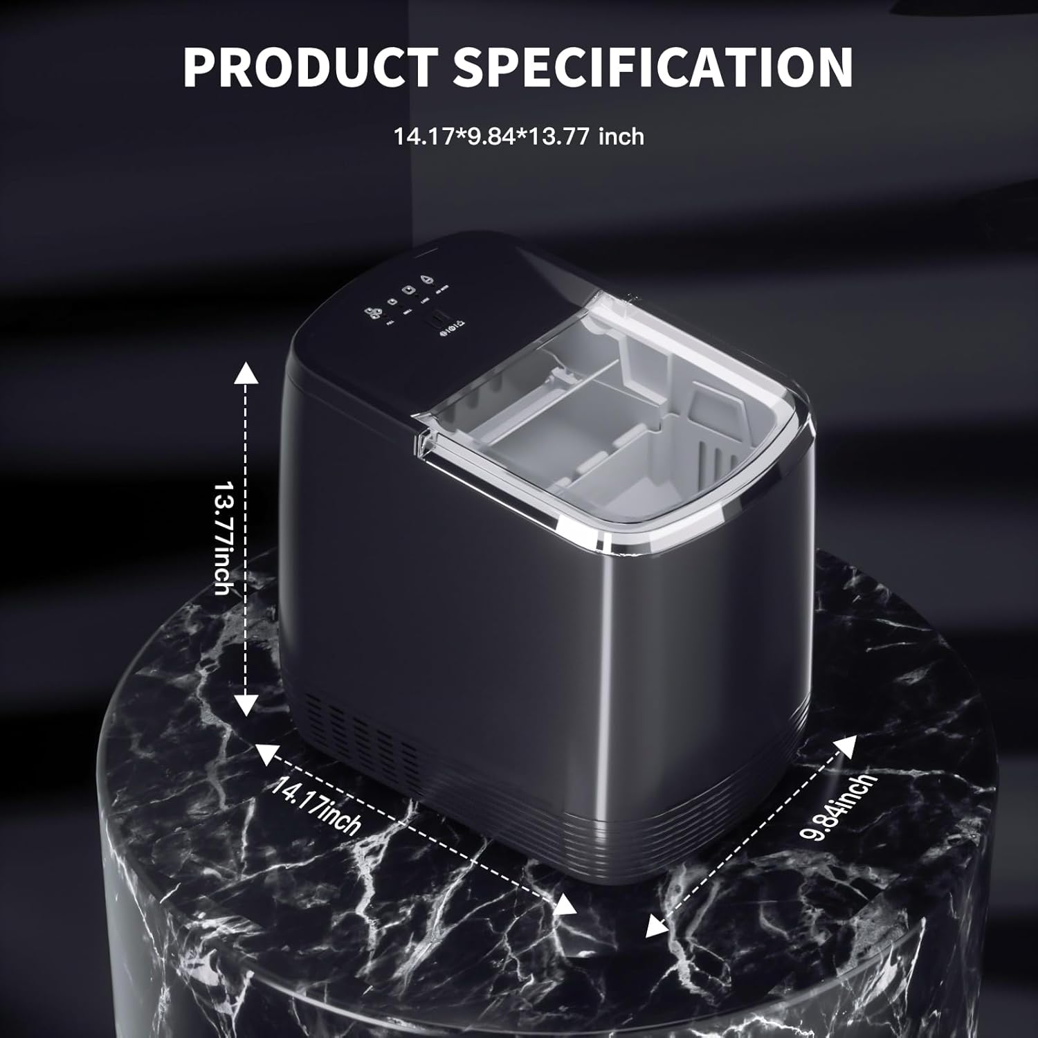 Countertop Ice Maker, 3.5 Minutes Fast, Auto-Cleaning, Portable with Basket and Scoop X933