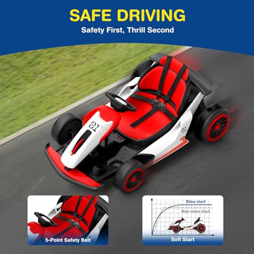 24V Electric Go Kart for Big Kids with 5-Point Safety Belt L11939