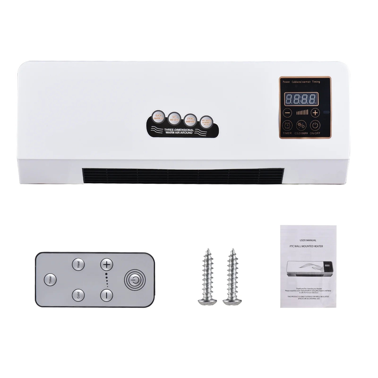 1800W Heater and Air Conditioner Combo, 2-in-1 Cooling and Heating Fan with Remote Control Y399711