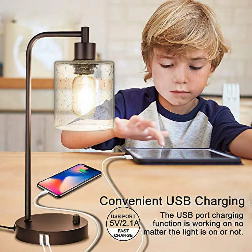 Set of 2 Dimmable Table Lamps with USB Ports for Bedroom K862
