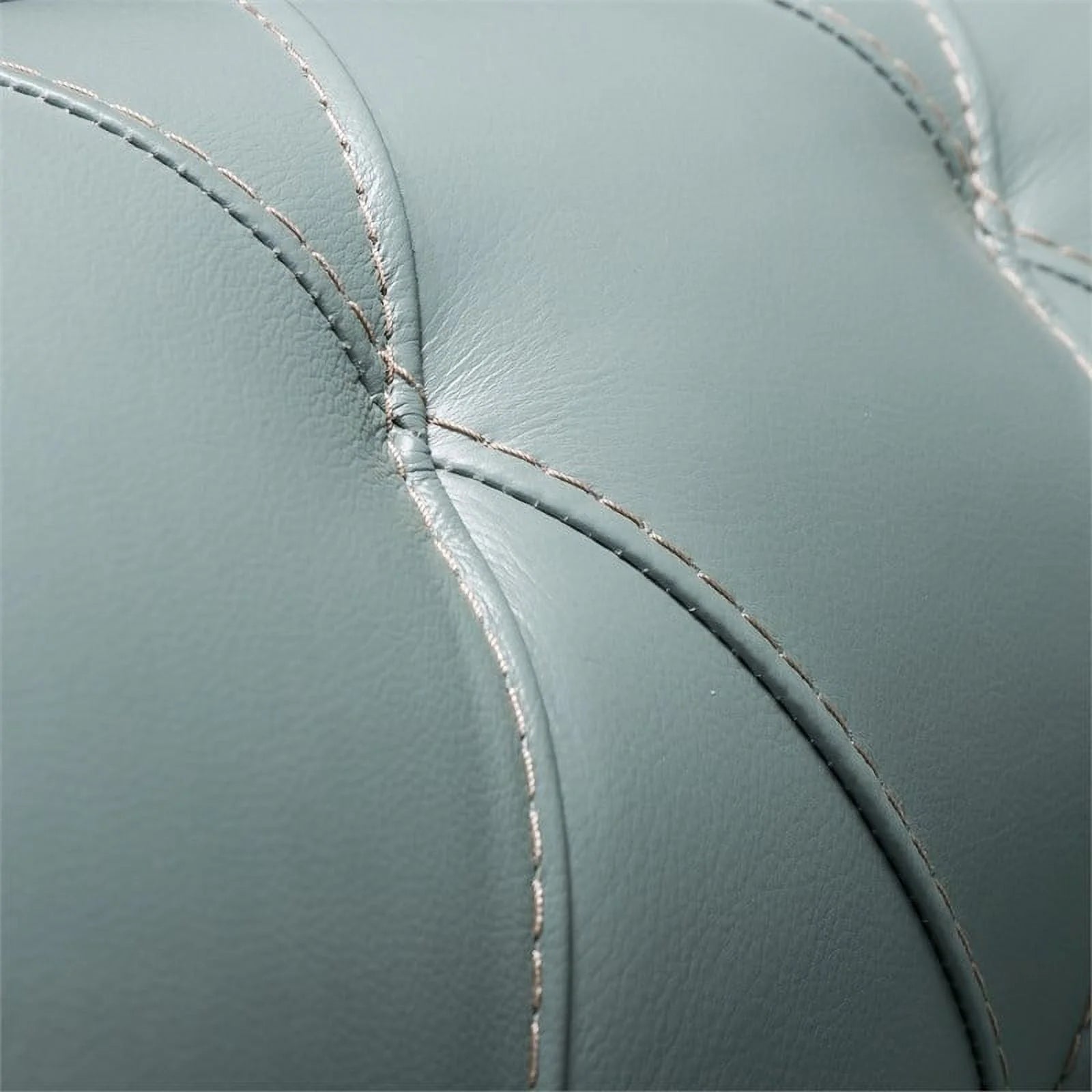 Spa Green Leather Tufted Sofa X8013