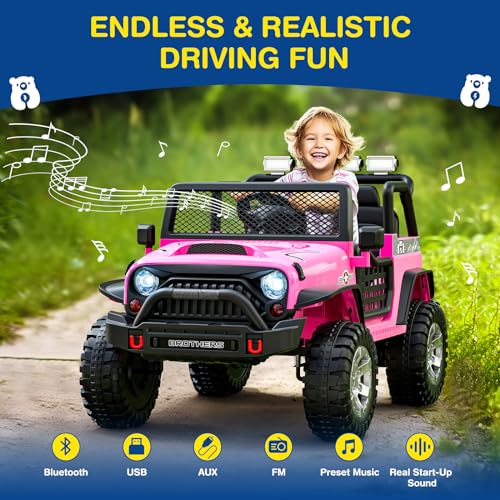 12V Kids Electric Ride On Car with Remote Control, 4-Wheel Suspension, Bluetooth Speaker P8629