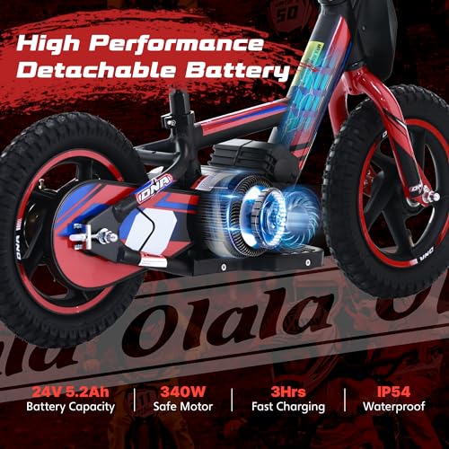 Electric Dirt Bike for Kids Aged 3-6, 170W Motor, 24V Battery, 12IN Tires M30914