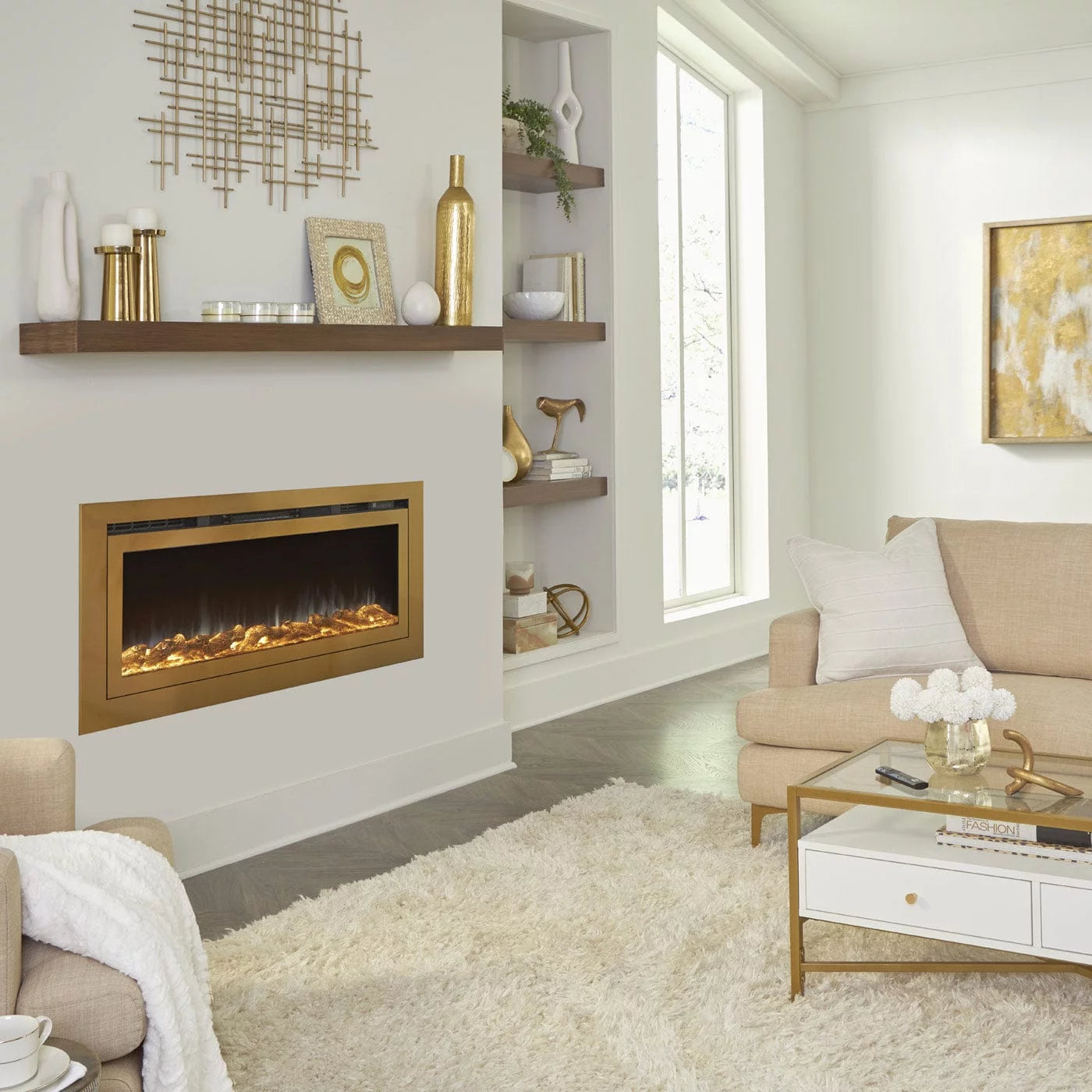 Recessed Smart Electric Fireplace 60 Inch F345293