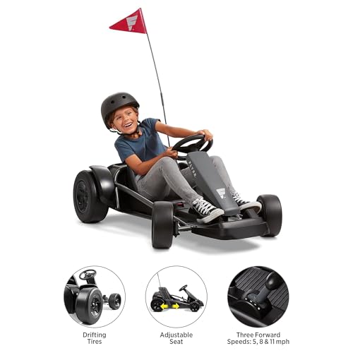 Kids Electric Go-Kart with Adjustable Seat, Rubber Wheels B5495