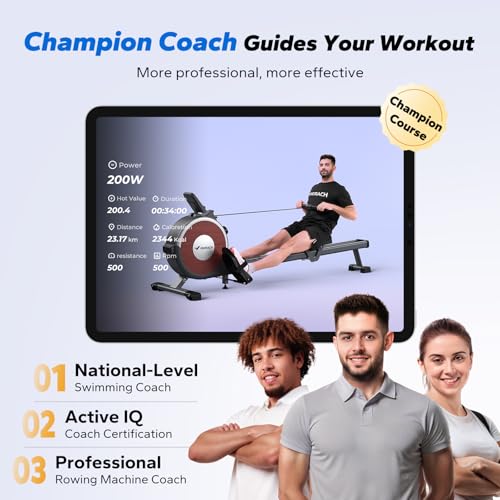 Magnetic Rowing Machine for Home, 16 Levels, Quiet Resistance, 350lbs Capacity D864861