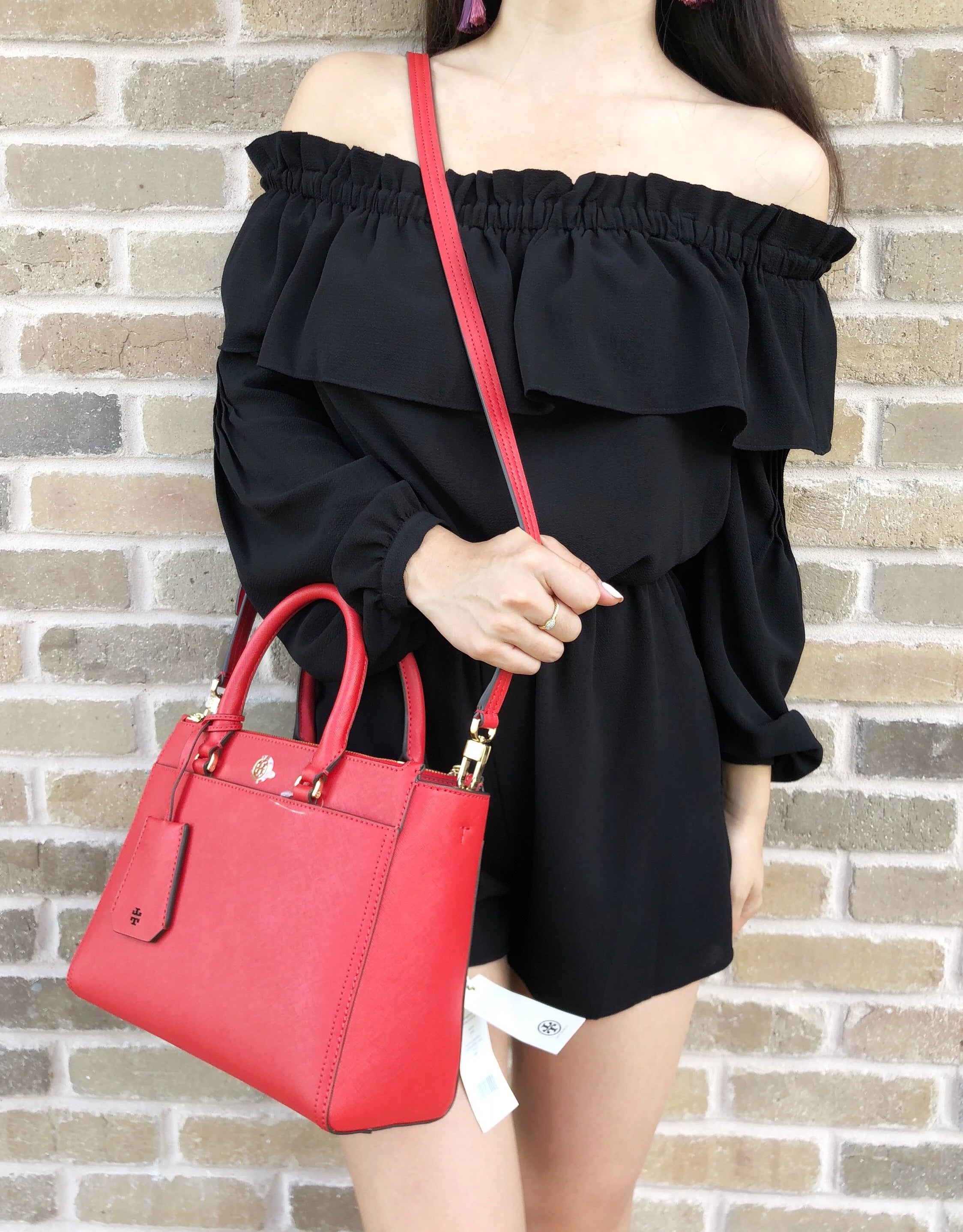Small Double Zip Tote Satchel Crossbody Bag W711669