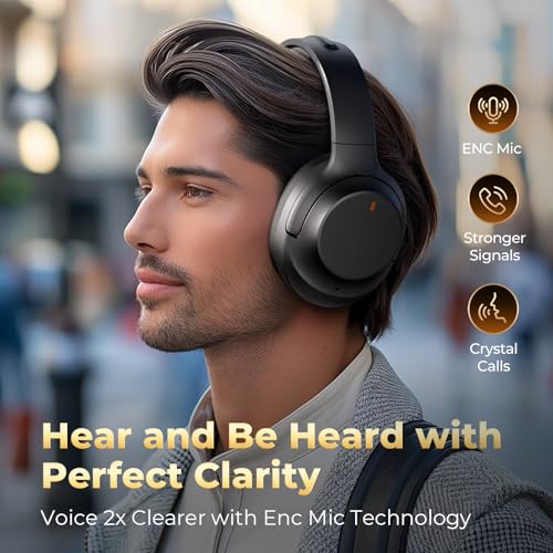 Wireless Bluetooth Over-Ear Headphones with Active Noise Cancelling, Black C613326
