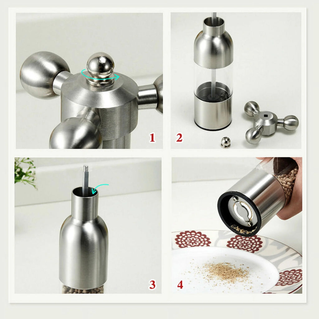 Salt Pepper Spice Grinder Stainless Steel Mill W89709
