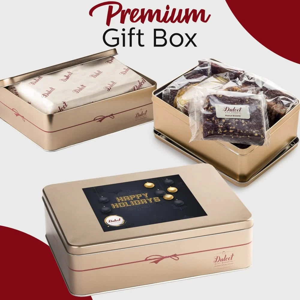 Holiday Baked Goods Box – Gourmet Bakery Dessert Tin with Whoopie Pies, Cookies, Crumb Cake O422545