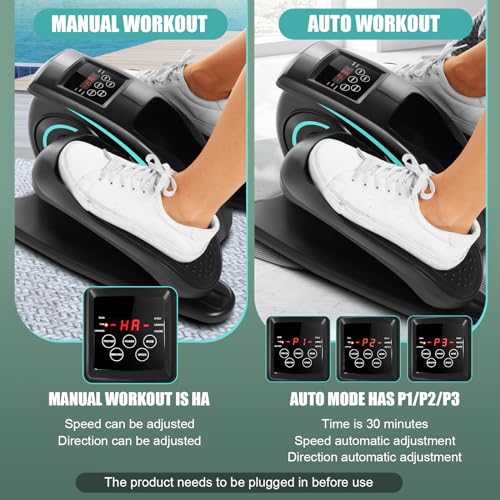 Under Desk Elliptical Machine - Quiet Pedal Exerciser for Seniors, Office & Home N263