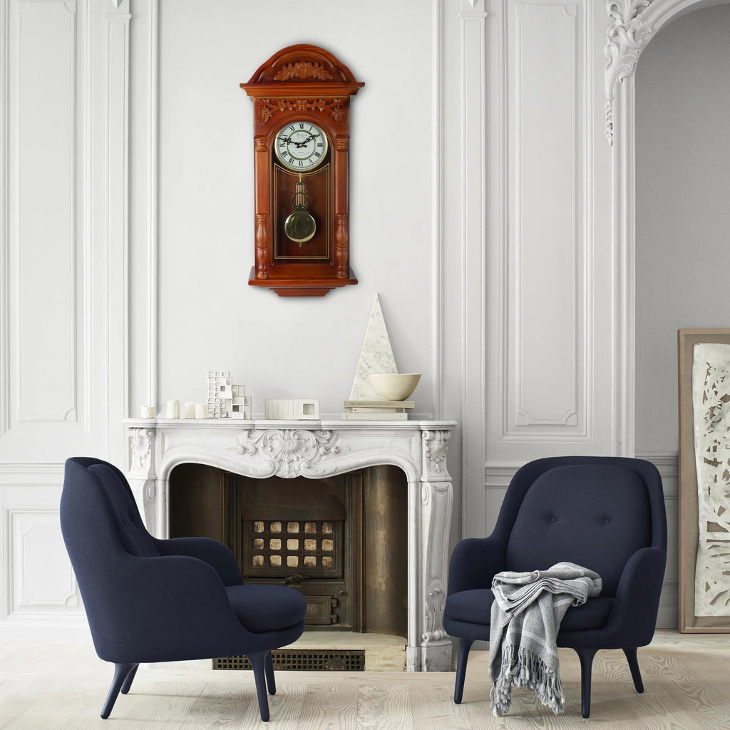 Antique Chiming Wall Clock with Roman Numerals S743875