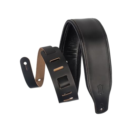 3" Wide Leather Guitar Strap with Foam Padding, Black L93354