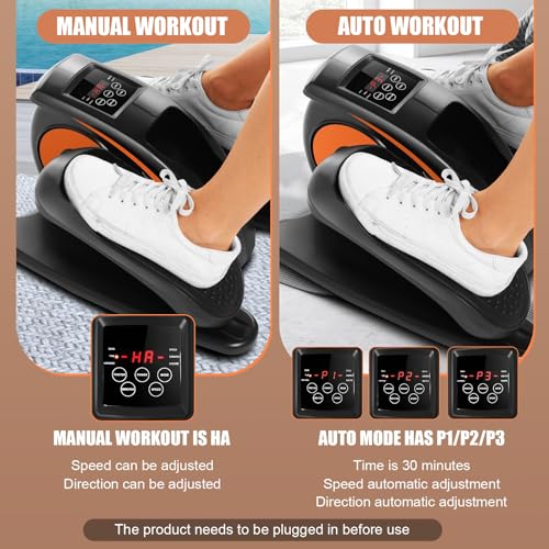 Under Desk Elliptical Machine - Quiet Pedal Exerciser for Seniors, Office & Home N263