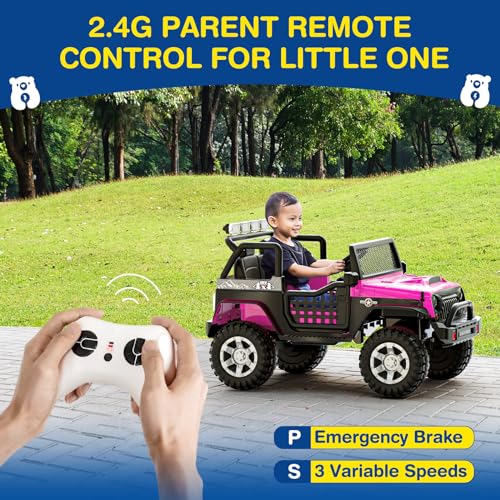 12V Kids Electric Ride On Car with Remote Control, 4-Wheel Suspension, Bluetooth Speaker P8629
