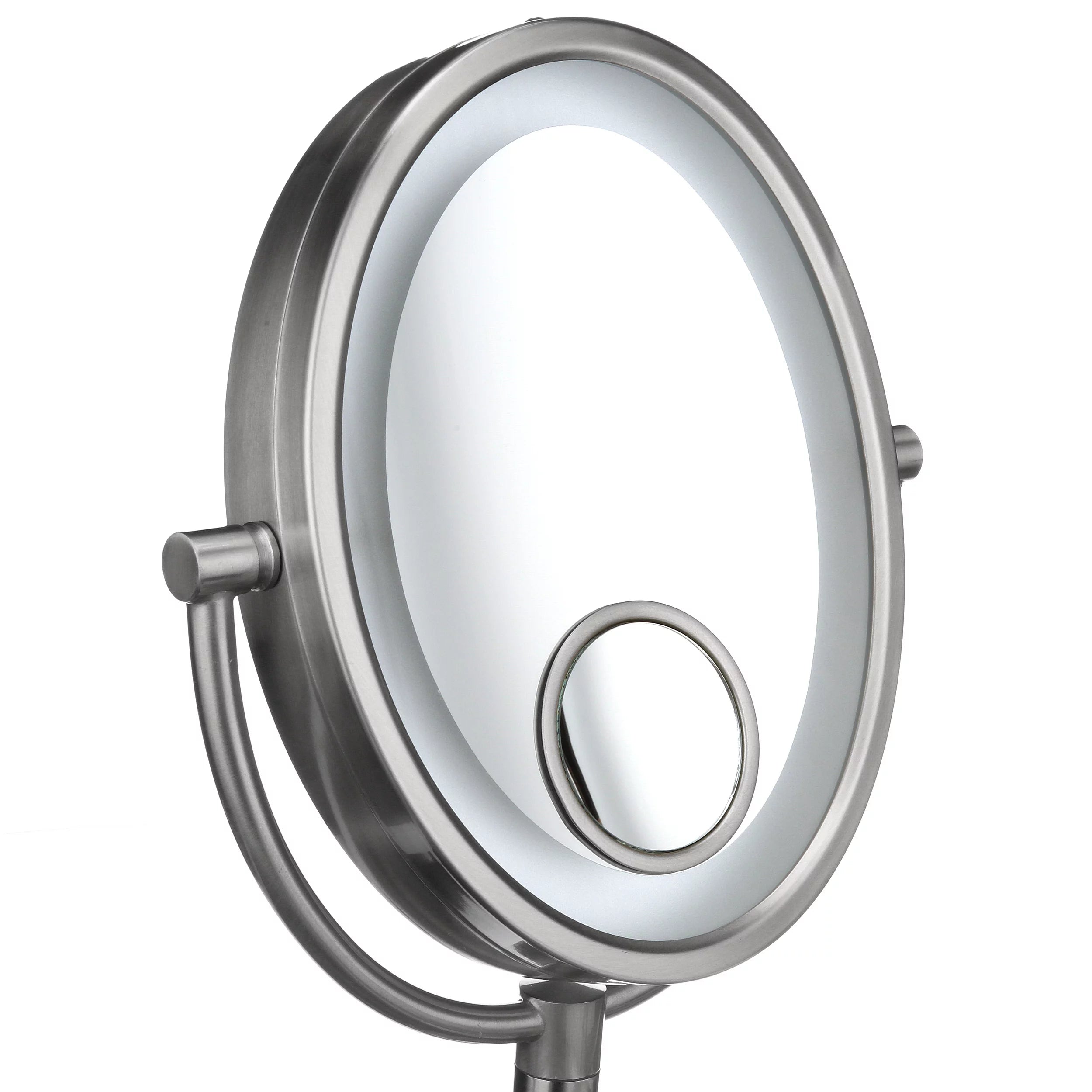 Oval Wall-Mounted Lighted Makeup Mirror with 10X-1X and 15X Spot Magnification W701